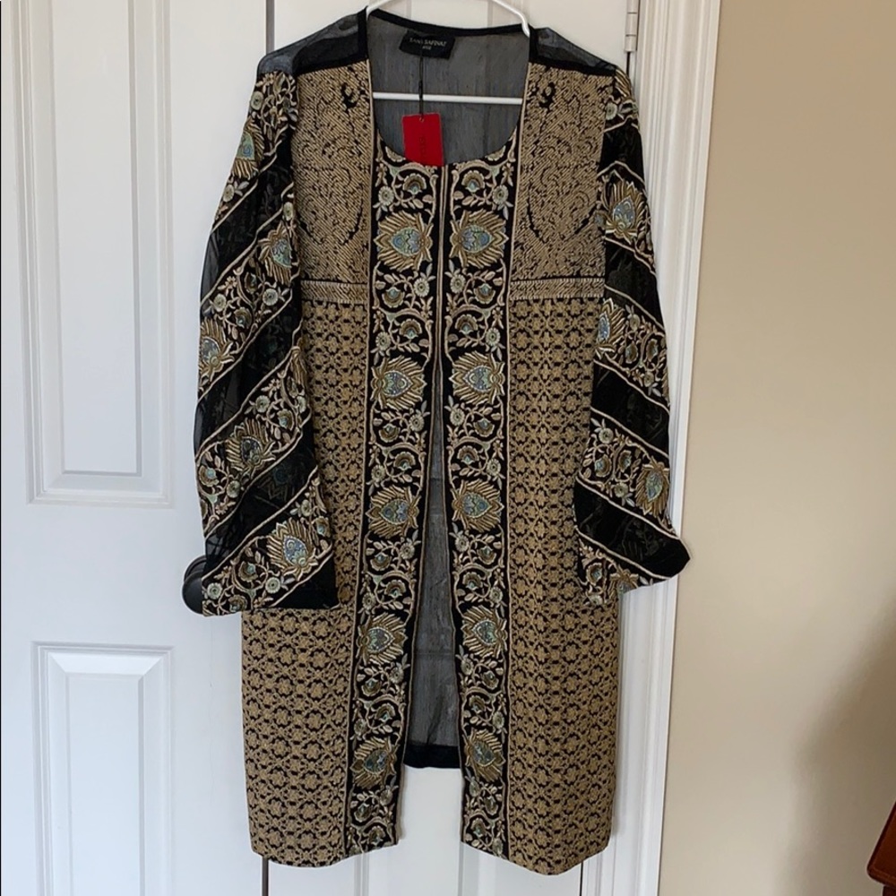 NWT SANA SAFINAZ Beautiful Pakistani Indian front open shirt / kurta.